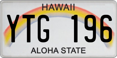 HI license plate YTG196