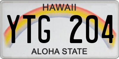HI license plate YTG204