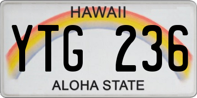 HI license plate YTG236