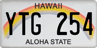HI license plate YTG254