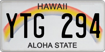 HI license plate YTG294