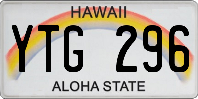 HI license plate YTG296
