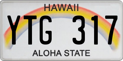 HI license plate YTG317