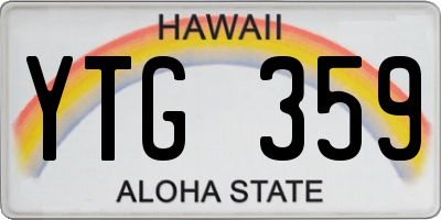 HI license plate YTG359