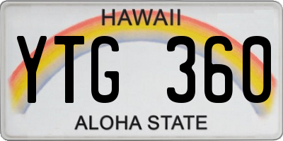 HI license plate YTG360