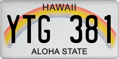 HI license plate YTG381