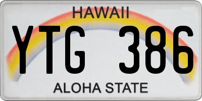 HI license plate YTG386