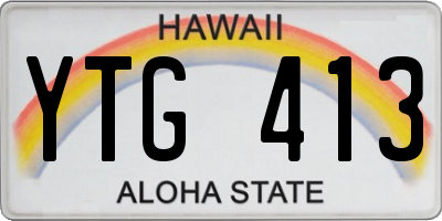 HI license plate YTG413