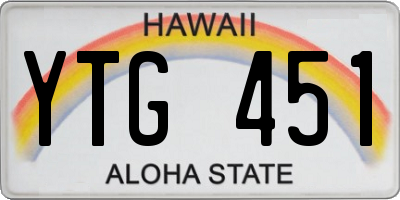 HI license plate YTG451
