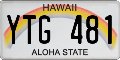 HI license plate YTG481