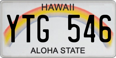HI license plate YTG546