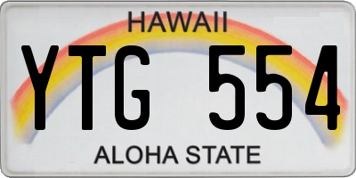 HI license plate YTG554