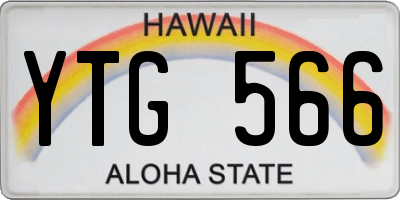 HI license plate YTG566