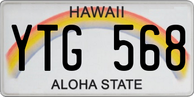 HI license plate YTG568