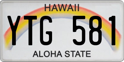 HI license plate YTG581
