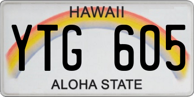 HI license plate YTG605