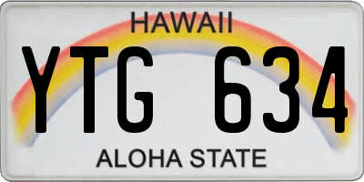 HI license plate YTG634