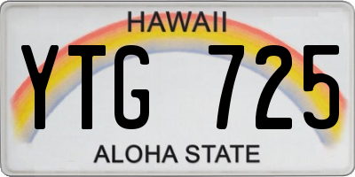 HI license plate YTG725
