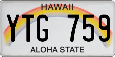 HI license plate YTG759