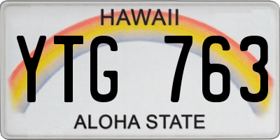 HI license plate YTG763