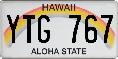 HI license plate YTG767