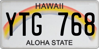 HI license plate YTG768