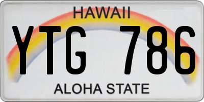 HI license plate YTG786