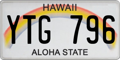 HI license plate YTG796