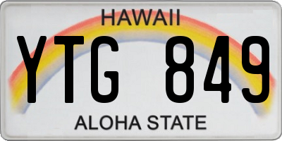 HI license plate YTG849