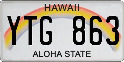 HI license plate YTG863
