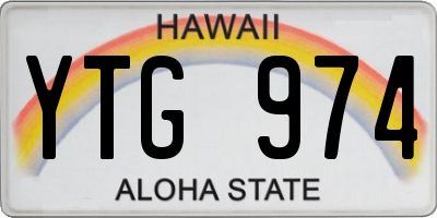 HI license plate YTG974