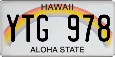 HI license plate YTG978