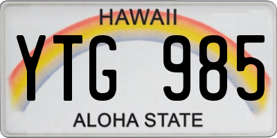 HI license plate YTG985