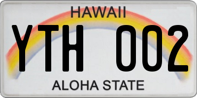 HI license plate YTH002