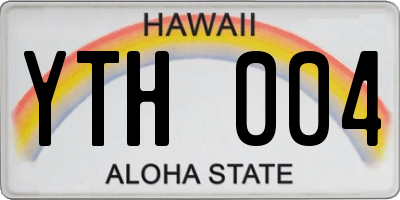 HI license plate YTH004