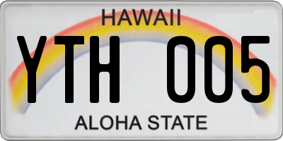 HI license plate YTH005