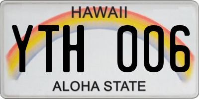 HI license plate YTH006