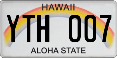 HI license plate YTH007