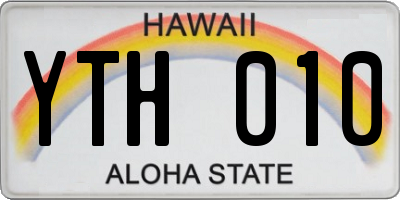 HI license plate YTH010
