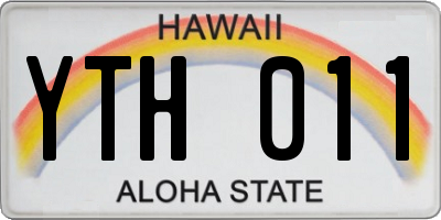 HI license plate YTH011