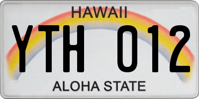 HI license plate YTH012