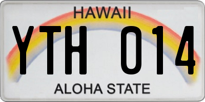 HI license plate YTH014