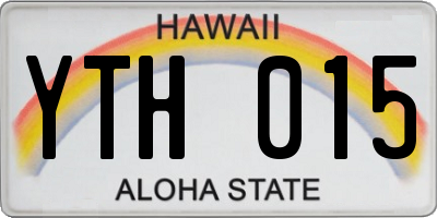 HI license plate YTH015