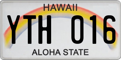 HI license plate YTH016