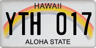 HI license plate YTH017