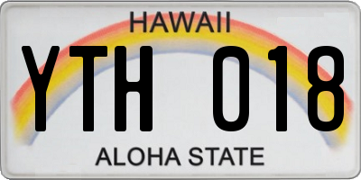 HI license plate YTH018