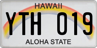 HI license plate YTH019
