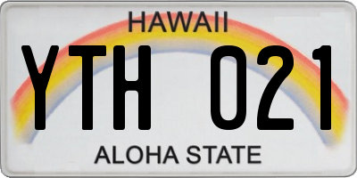 HI license plate YTH021