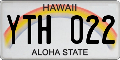HI license plate YTH022