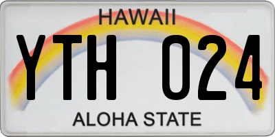 HI license plate YTH024